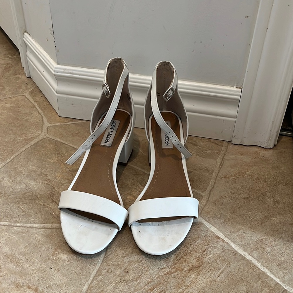 Steve Madden Strappy White Heels